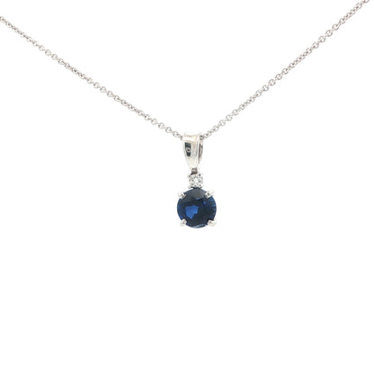 14kW .86ct Sapphire .02ct Diamond Pendant