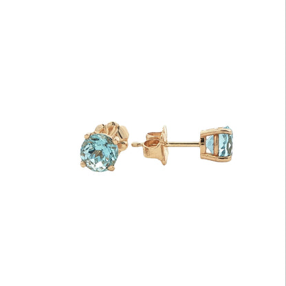 14kY 1.09cttw Aquamarine Stud Earrings