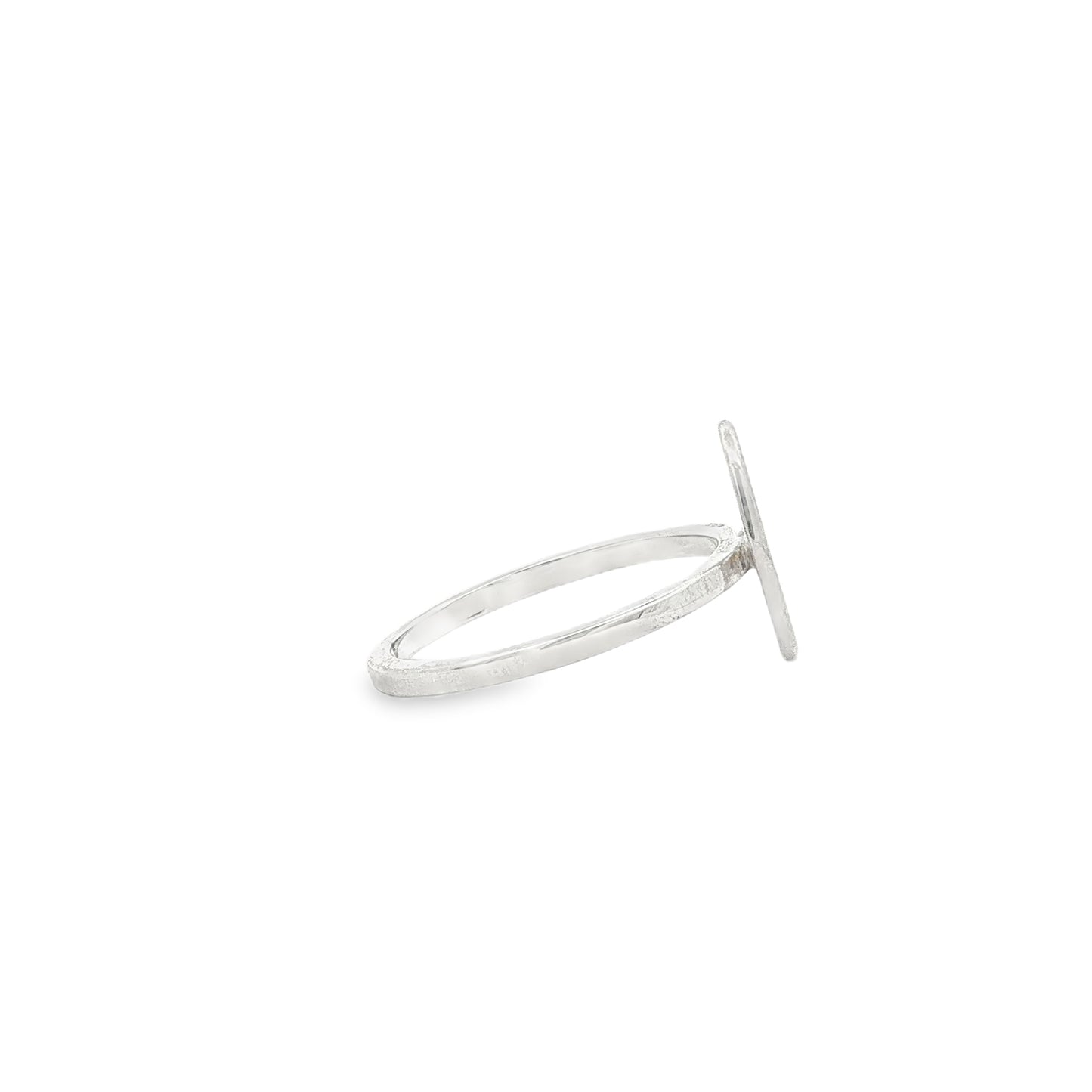 SS Flower Signet Ring - 7.5