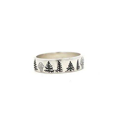 SS Tree Line Ring - 7.5