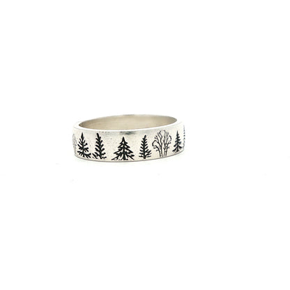 SS Tree Line Ring - 7.5