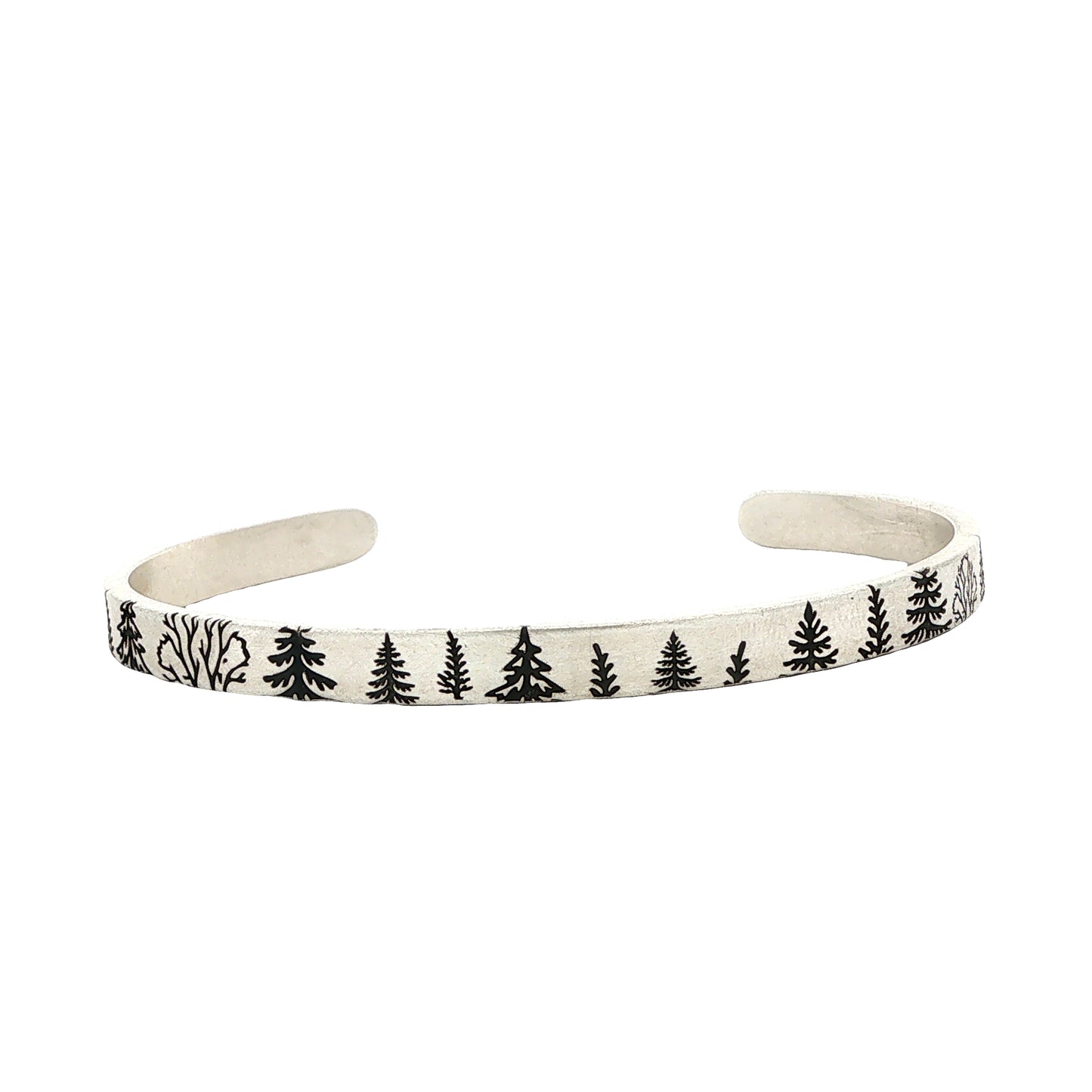 SS Tree Line Cuff Bracelet 6"