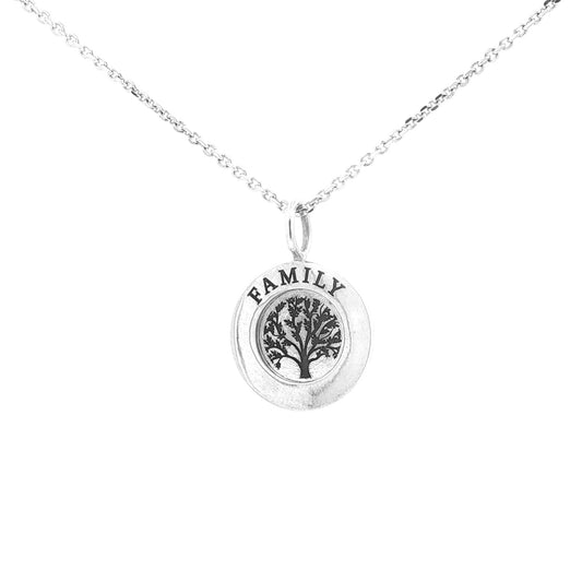 SS Rimmed Tree of Life Pendant - 16mm