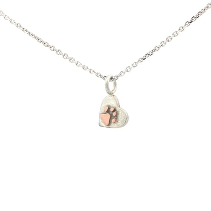SS/RG Paw Print Pendant -9mm