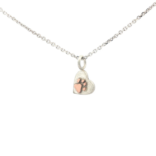 SS/RG Paw Print Pendant -9mm