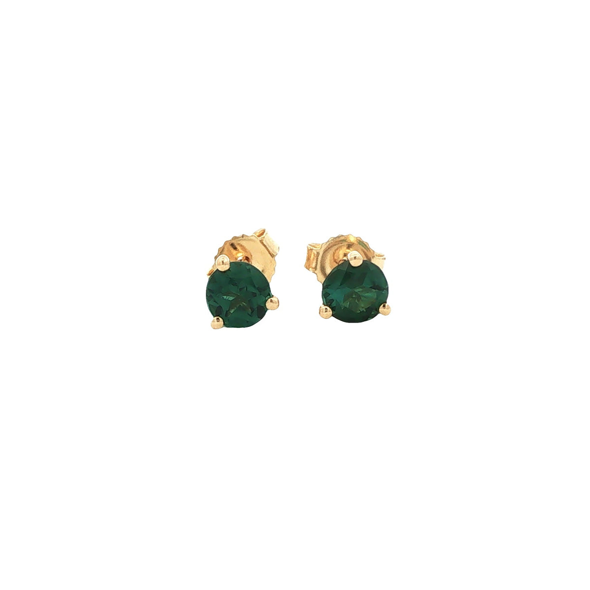 18kY .59cttw Green Tourmaline Studs