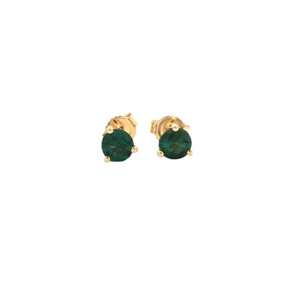 18kY .59cttw Green Tourmaline Studs