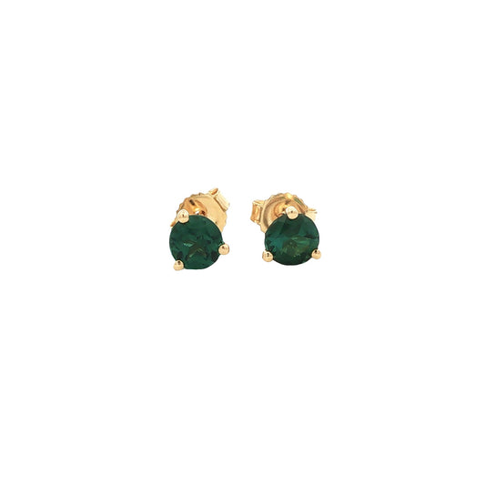 18kY .59cttw Green Tourmaline Studs