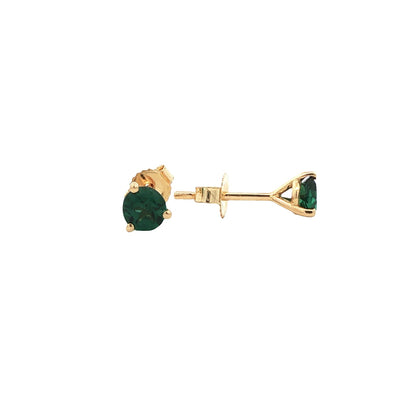 18kY .59cttw Green Tourmaline Studs