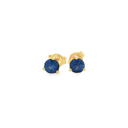 18kY .78cttw Sapphire Stud