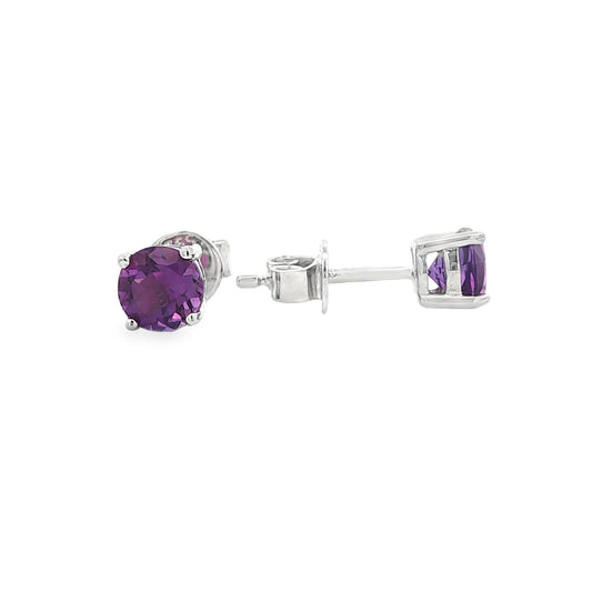 SS 5mm Amethyst Stud