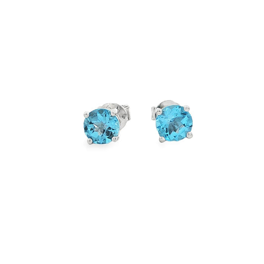 SS 5mm Blue Topaz Stud