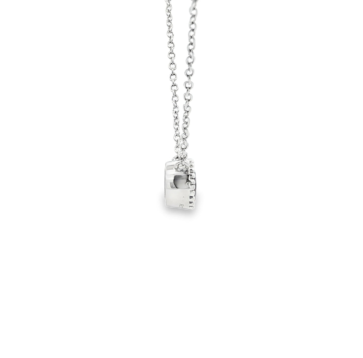 SS 6mm Garnet Beaded Bezel Necklace