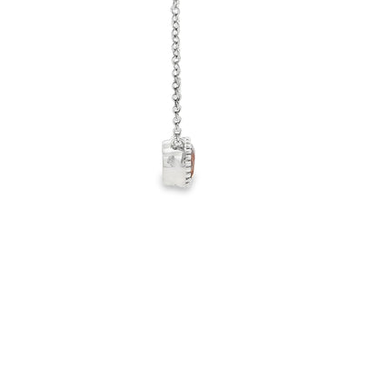 SS 6mm Citrine Beaded Bezel Necklace
