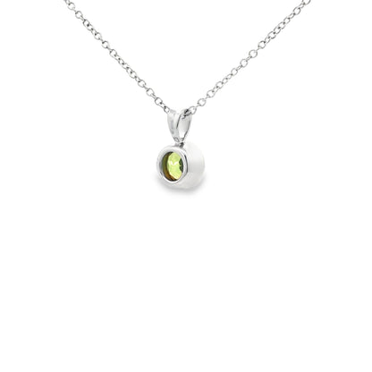 SS 6mm Peridot Bezel Pendant