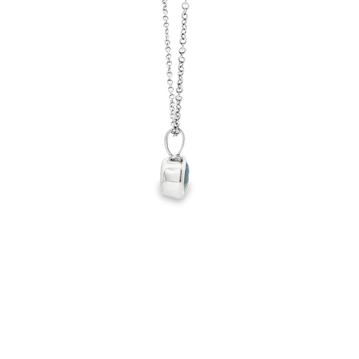 SS 6mm London Blue Topaz Bezel Pendant
