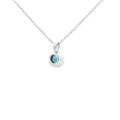 SS 6mm London Blue Topaz Bezel Pendant