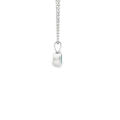 SS 6mm Blue Topaz Bezel Pendant