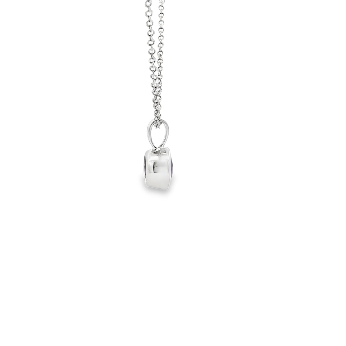 SS 6mm Amethyst Bezel Pendant