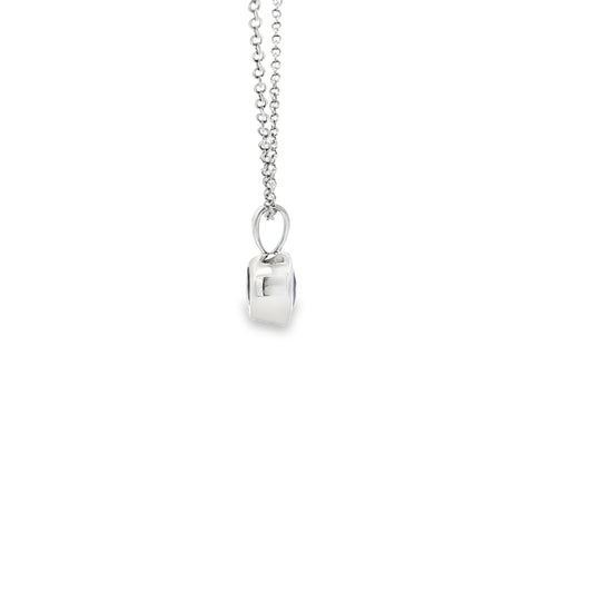 SS 6mm Amethyst Bezel Pendant