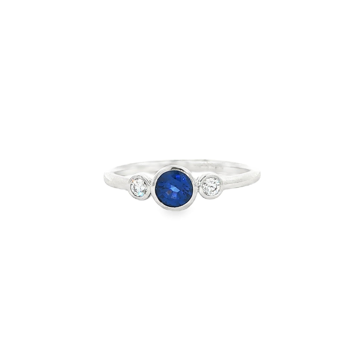 18kW .47ct Sapphire & .10ct Diamond Ring - 6.5