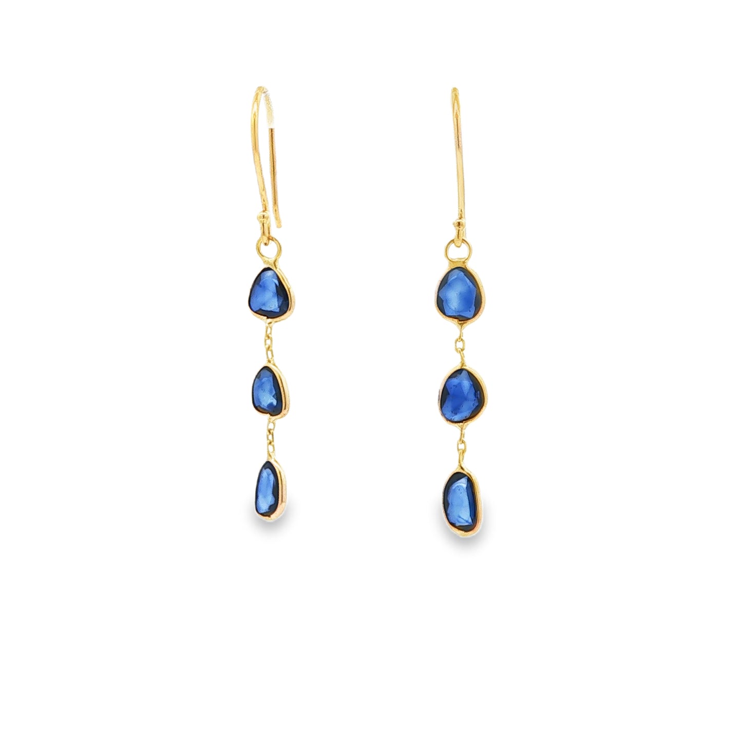 14kY 3.30cttw Sapphire Slice Earring EZ6700
