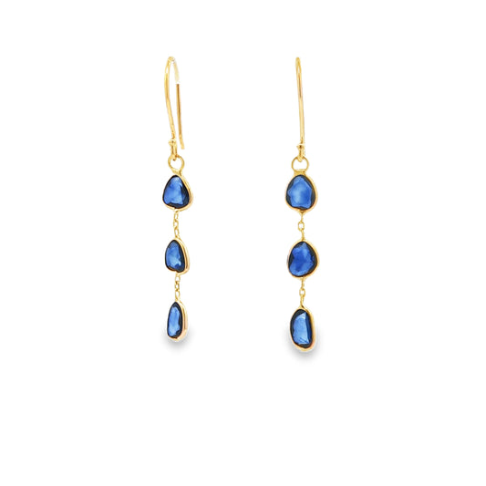14kY 3.30cttw Sapphire Slice Earring EZ6700