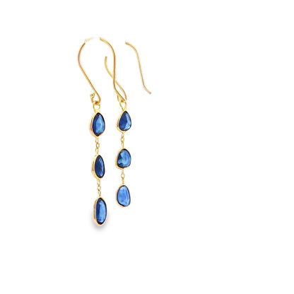 14kY 3.30cttw Sapphire Slice Earring EZ6700