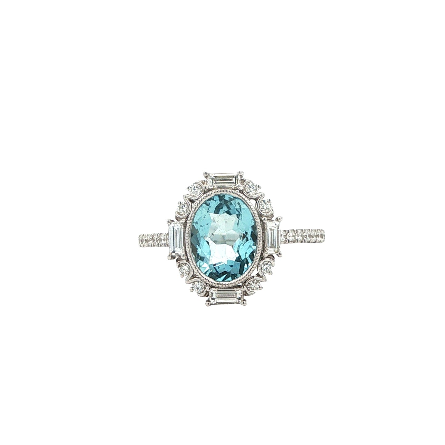 14kW 1.74ct Aquamarine .53cttw Diamond Ring TRQ7475CAQ - 6.5