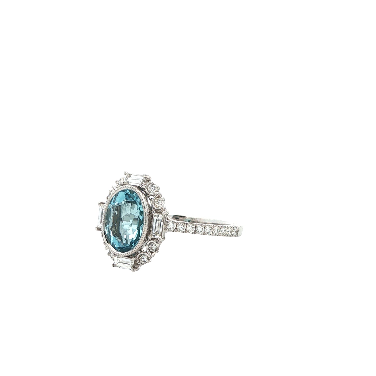 14kW 1.74ct Aquamarine .53cttw Diamond Ring TRQ7475CAQ - 6.5