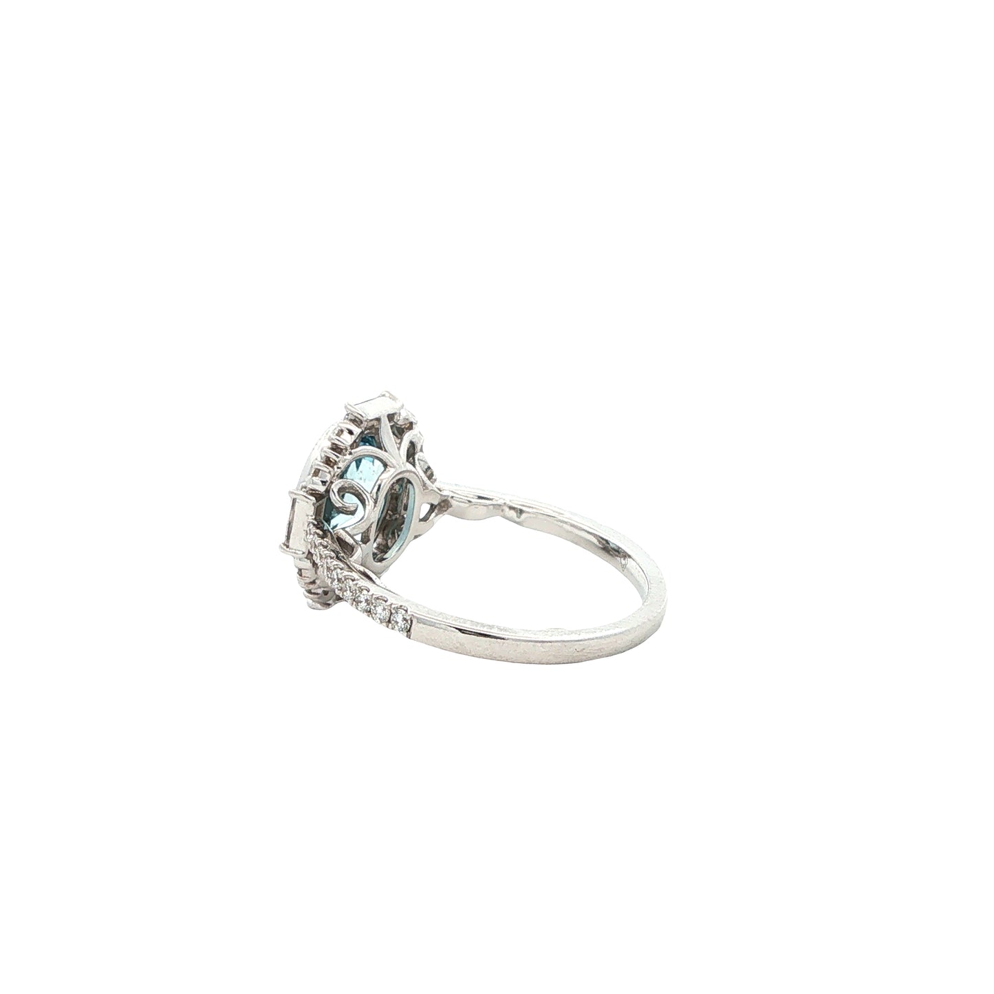 14kW 1.74ct Aquamarine .53cttw Diamond Ring TRQ7475CAQ - 6.5