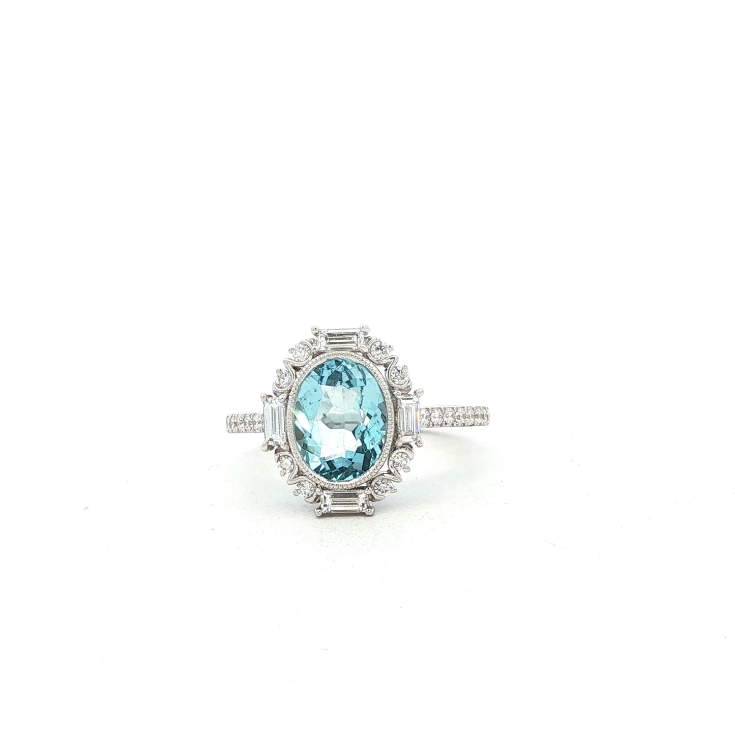 14kW 1.74ct Aquamarine .53cttw Diamond Ring TRQ7475CAQ - 6.5