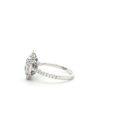 14kW 1.74ct Aquamarine .53cttw Diamond Ring TRQ7475CAQ - 6.5