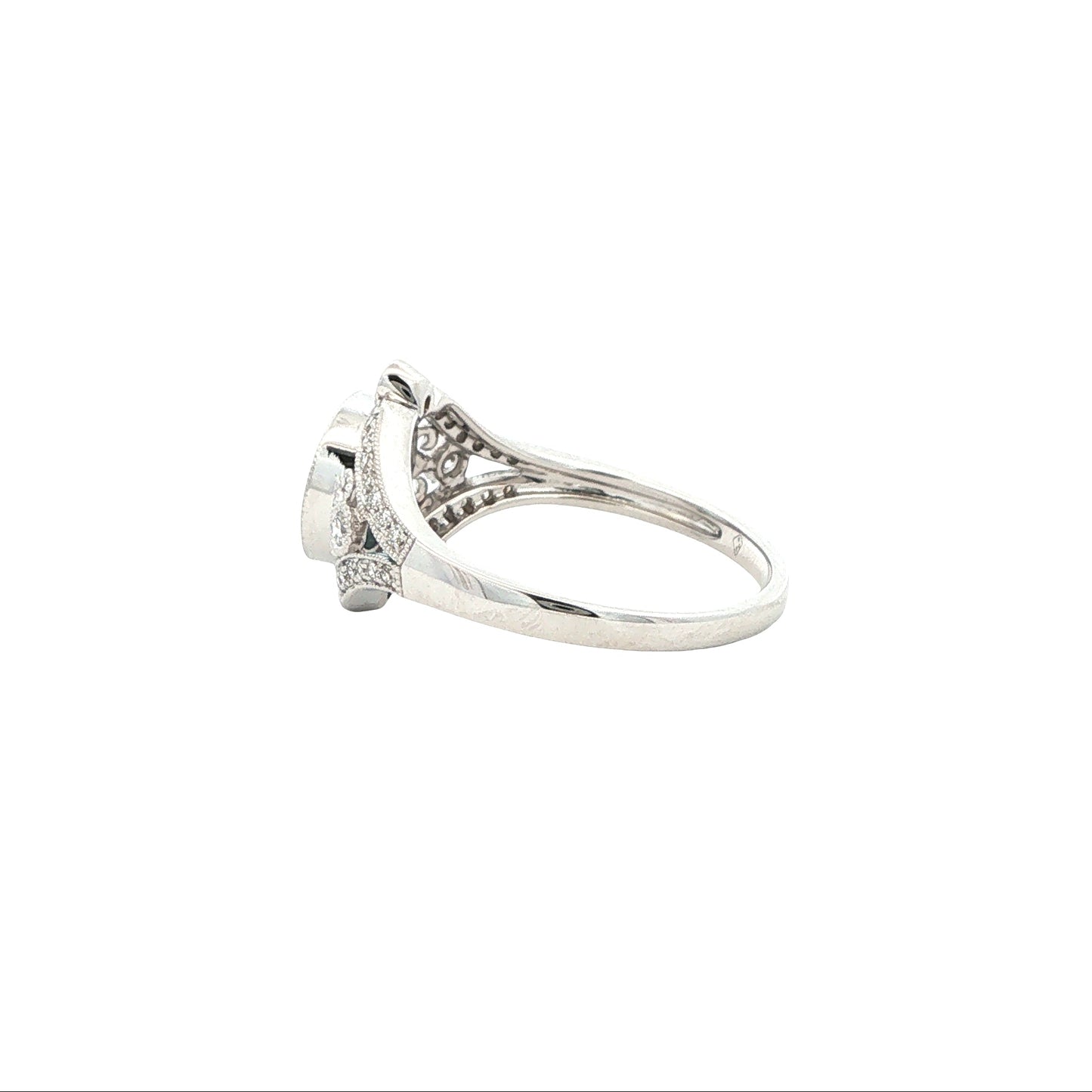 14kW 1.04ct Aquamarine .21cttw Diamond Ring TRQ5376CAQ - 6.5