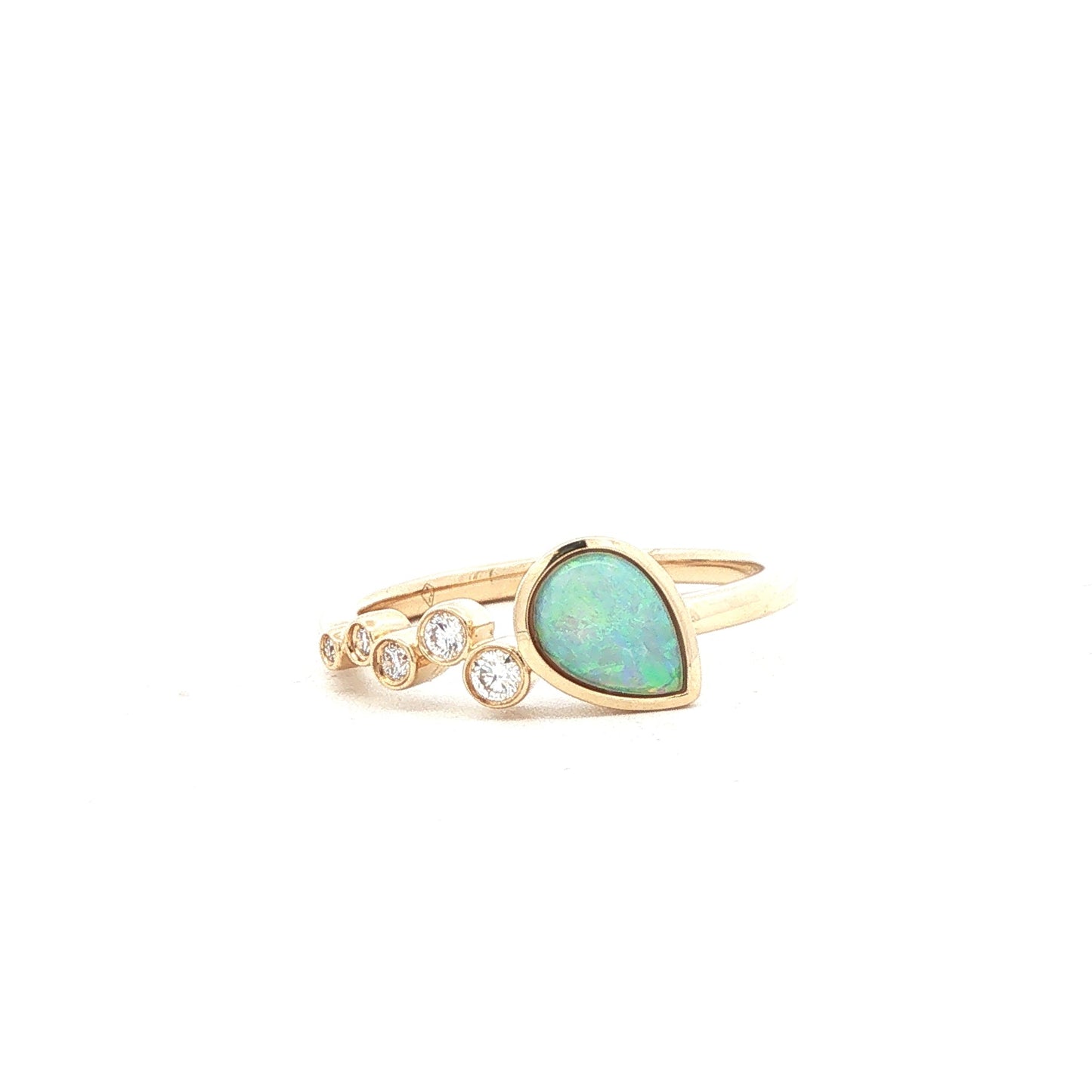 14kY .37ct Opal .10cttw Diamond Ring TRQ7713NOP - 6.5