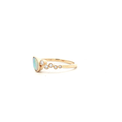 14kY .37ct Opal .10cttw Diamond Ring TRQ7713NOP - 6.5