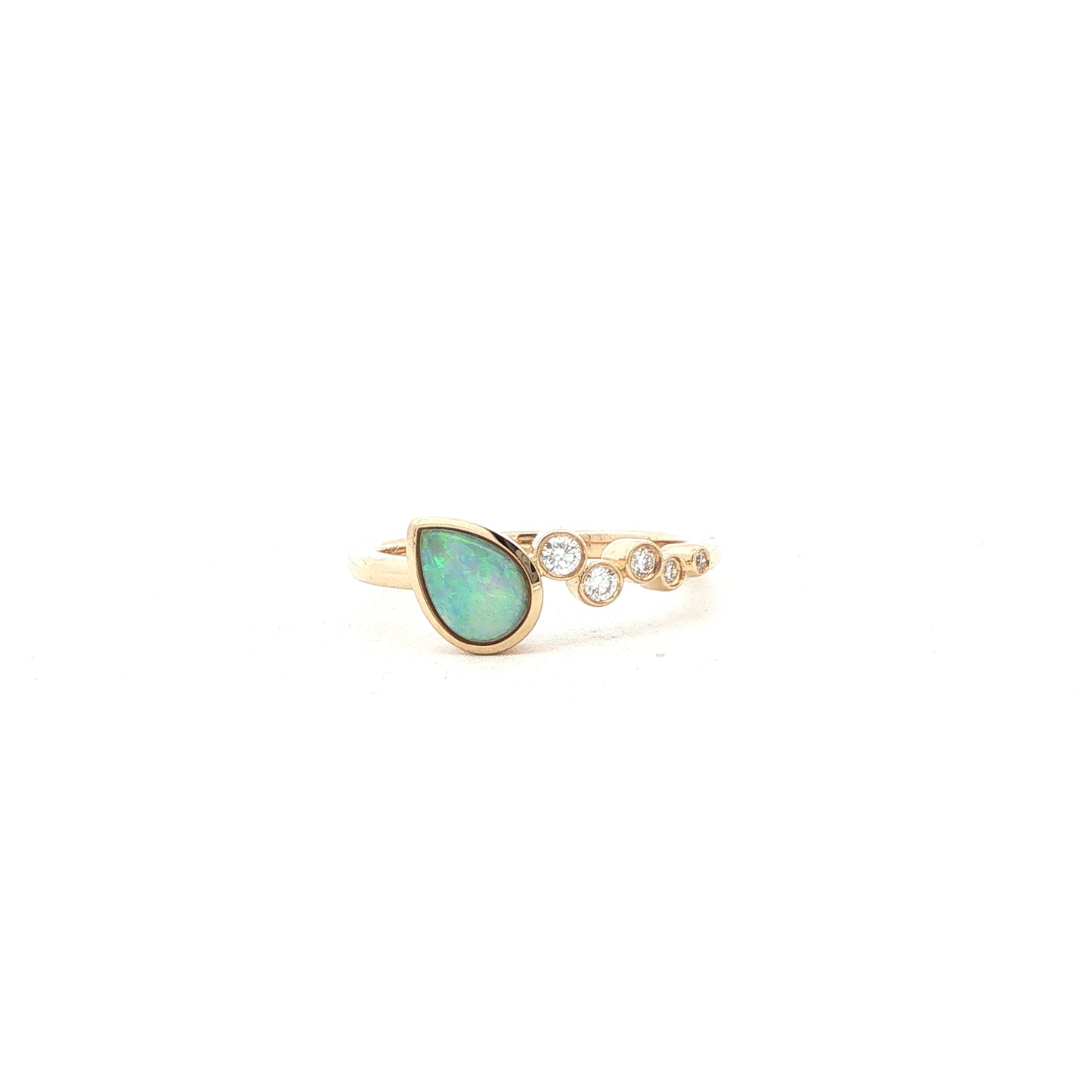 14kY .37ct Opal .10cttw Diamond Ring TRQ7713NOP - 6.5