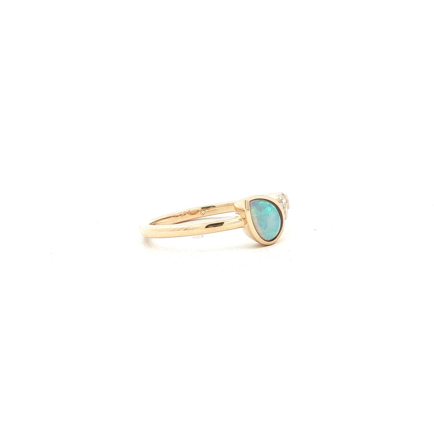 14kY .37ct Opal .10cttw Diamond Ring TRQ7713NOP - 6.5