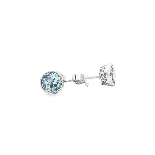 14kW 1.43cttw Aquamarine Stud TEA2018CAQ