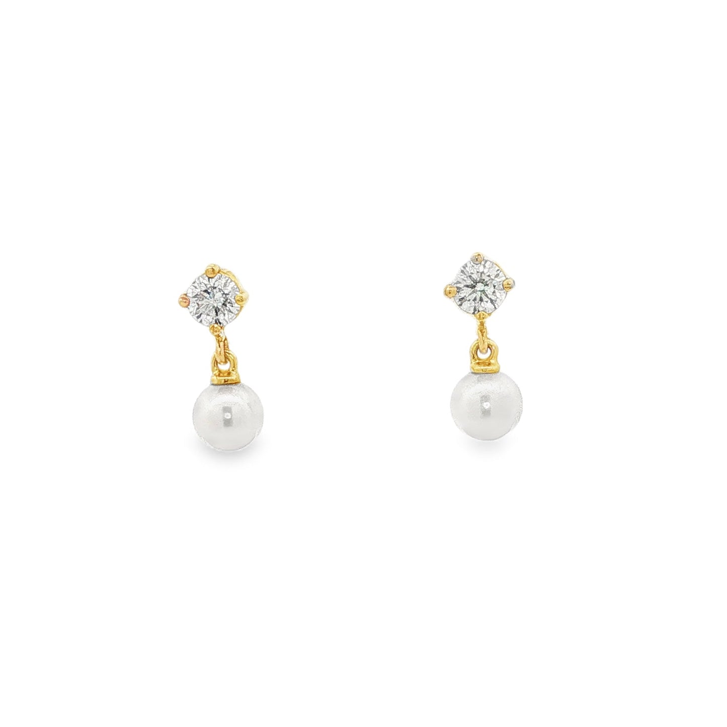 14kY Pearl & .32cttw Diamond Earring TE0255NWC