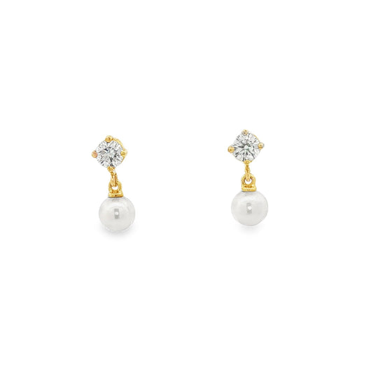 14kY Pearl & .32cttw Diamond Earring TE0255NWC