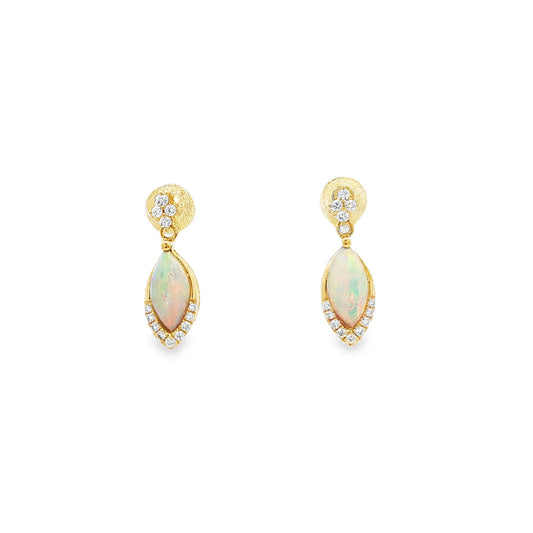 14kY .62cttw Opal & .11cttw Diamond Earring TEQ7603NOP