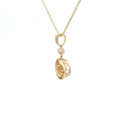 14kY 1.66ct Citrine & .02ct Diamond Pendant TPA5753NCT