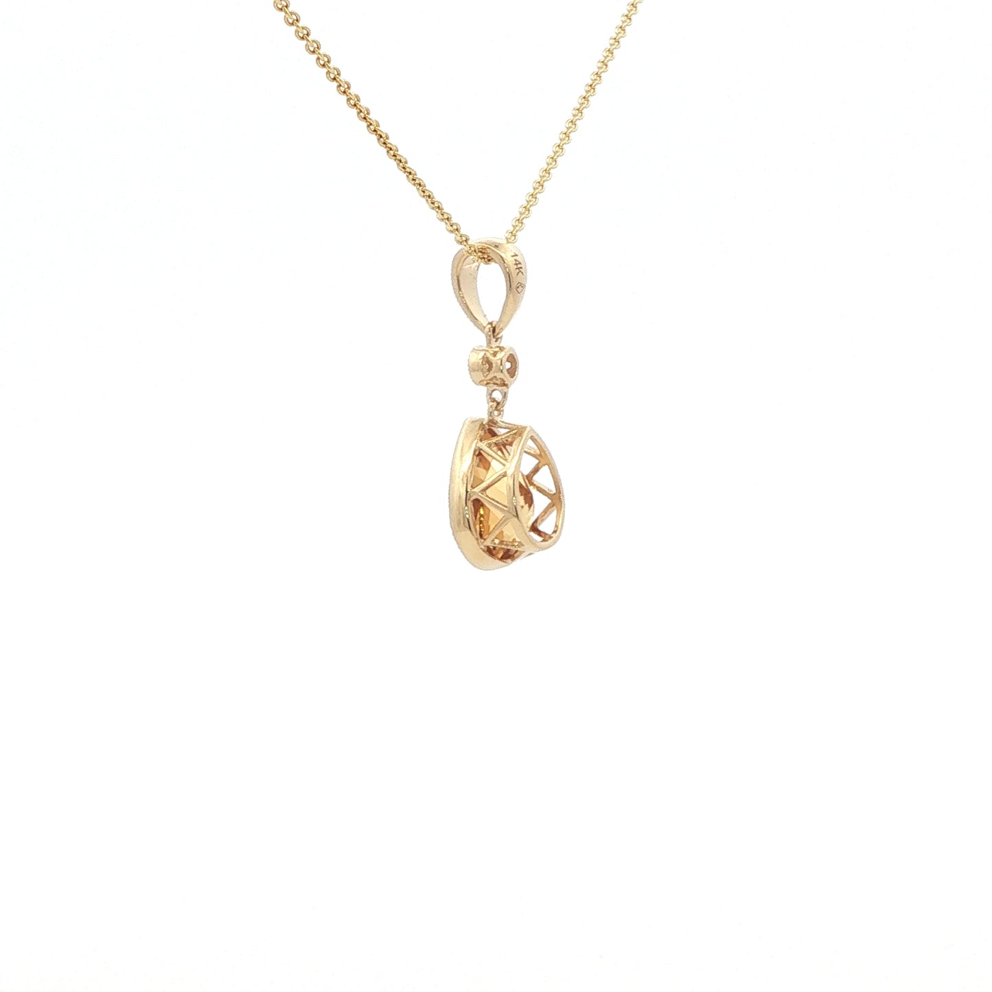14kY 1.66ct Citrine & .02ct Diamond Pendant TPA5753NCT