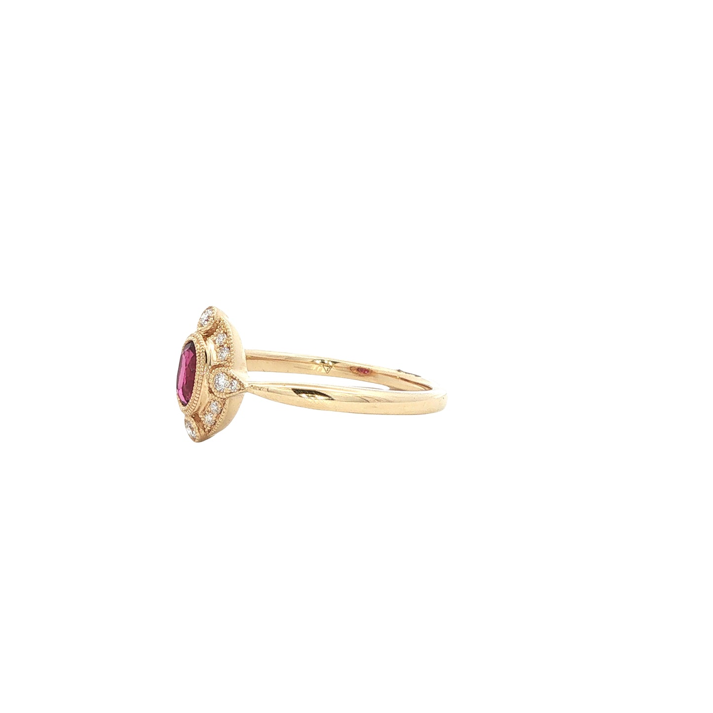 14kY .57ct Ruby .11cttw Diamond Ring TRQ7699NR - 6.5