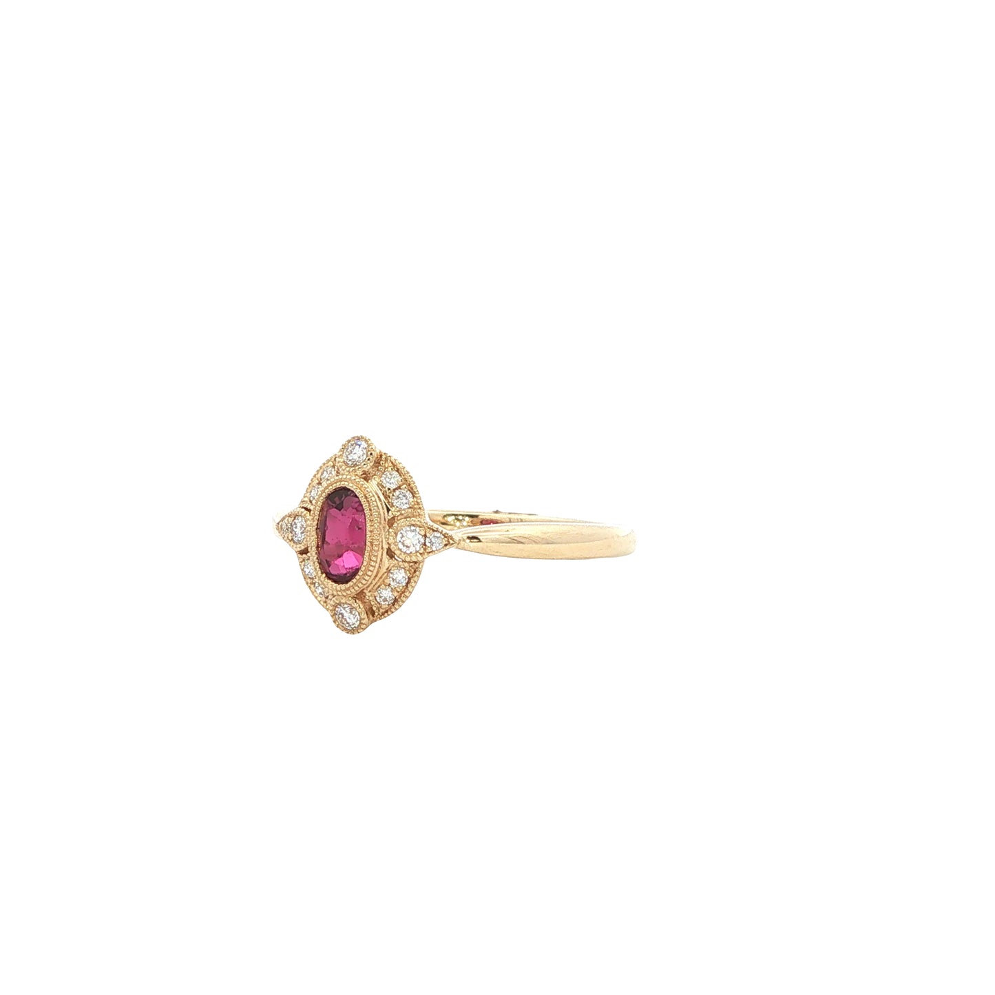 14kY .57ct Ruby .11cttw Diamond Ring TRQ7699NR - 6.5