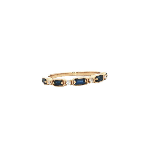 14kY .35cttw Sapphire .05cttw Diamond Band TRA7703NS - 6.5