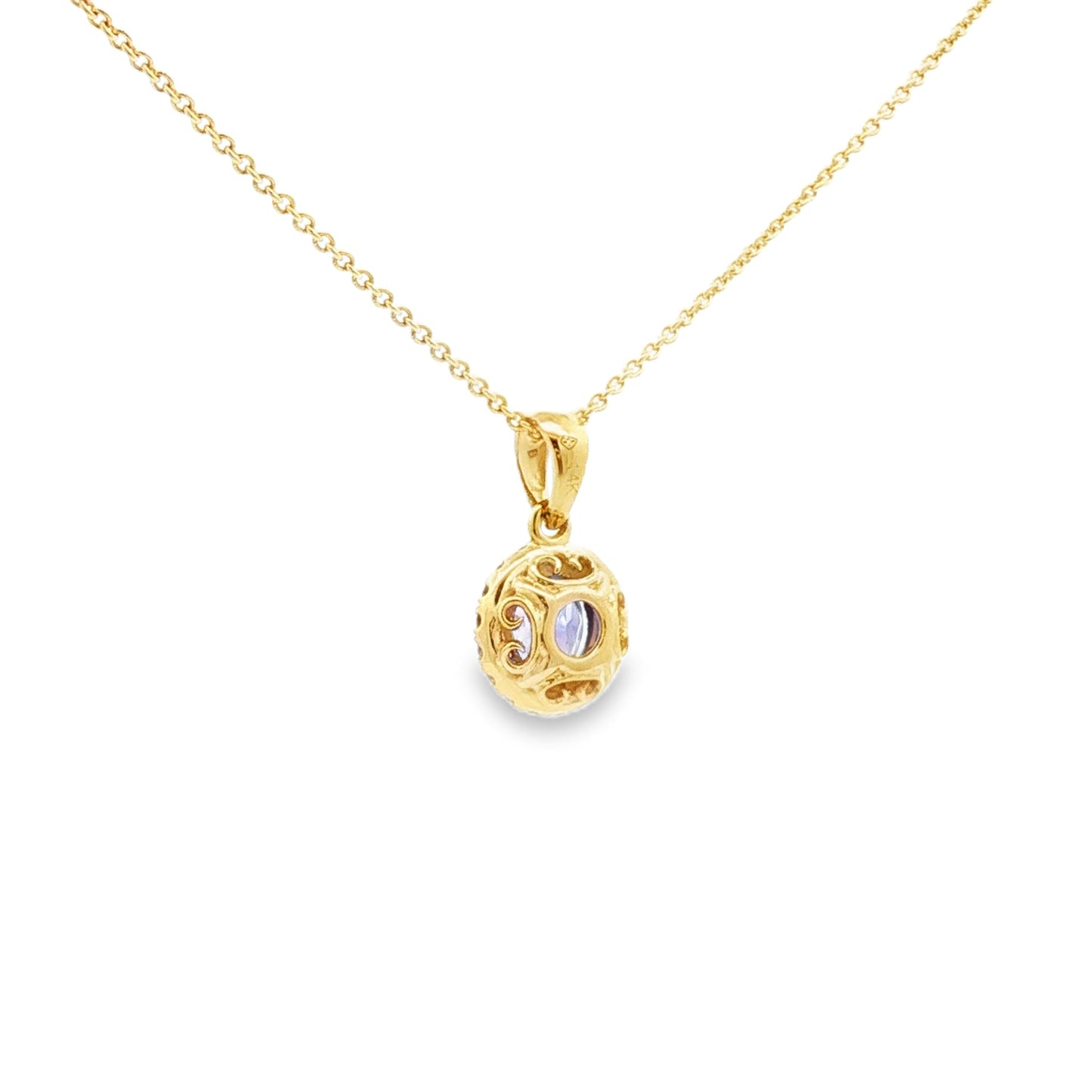 14kY .51ct Tanzanite .51cttw Diamond Pendant TPQ7120NTN