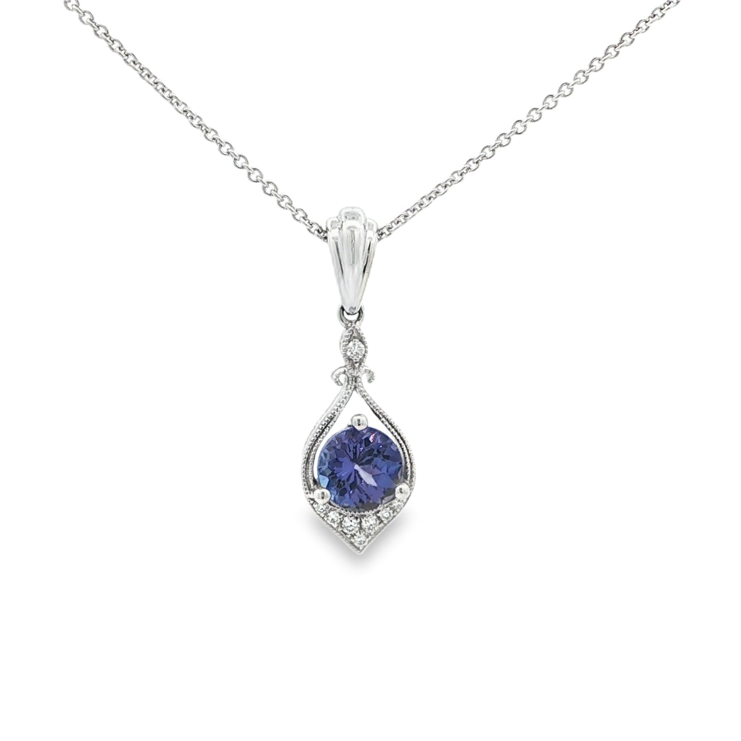 14kW .56ct Tanzanite .04cttw Diamond Pendant TPQ7127CTN