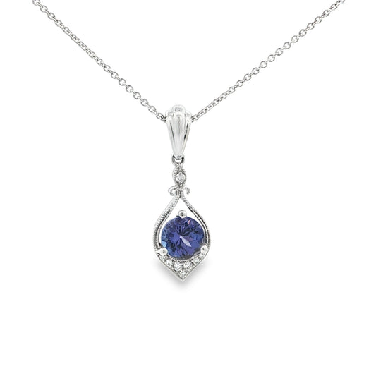 14kW .56ct Tanzanite .04cttw Diamond Pendant TPQ7127CTN